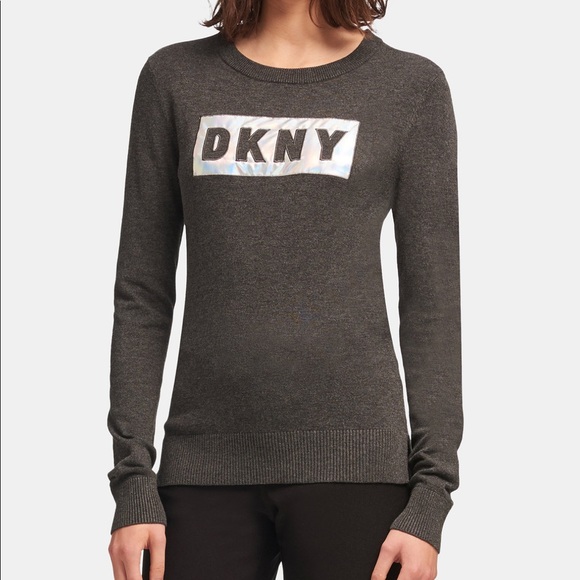 NWT DKNY Block Logo Sweater In XL - Picture 1 of 5